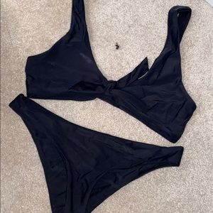Black zaful swimsuit front tie